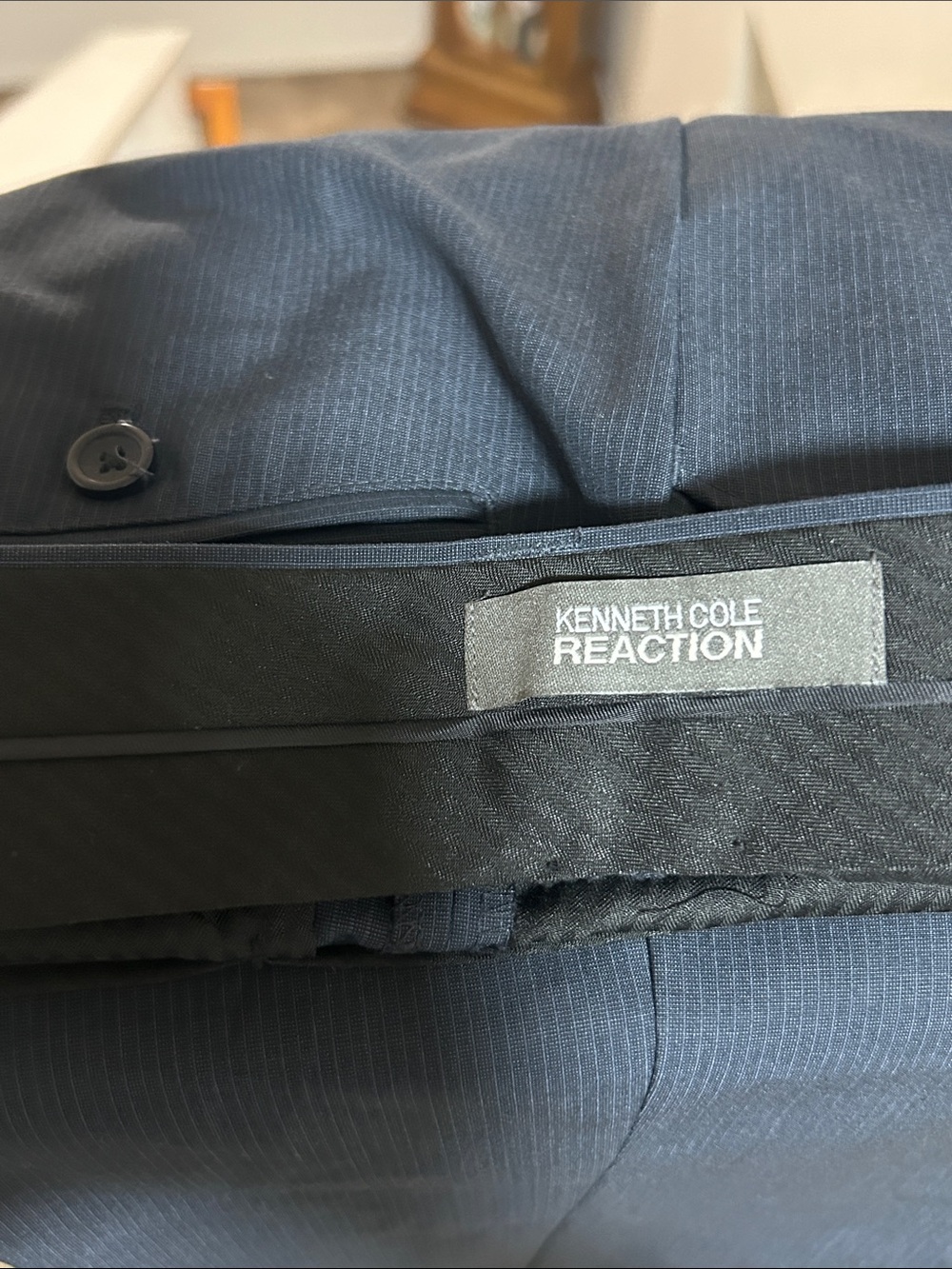 Kenneth Cole Reaction Tailored Men's Dress Pants in Dark Navy - Picture 4 of 6